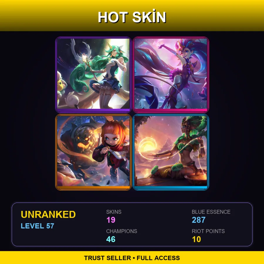 LAN | Lv57 | Unranked | 19 Skin | 46 Champ