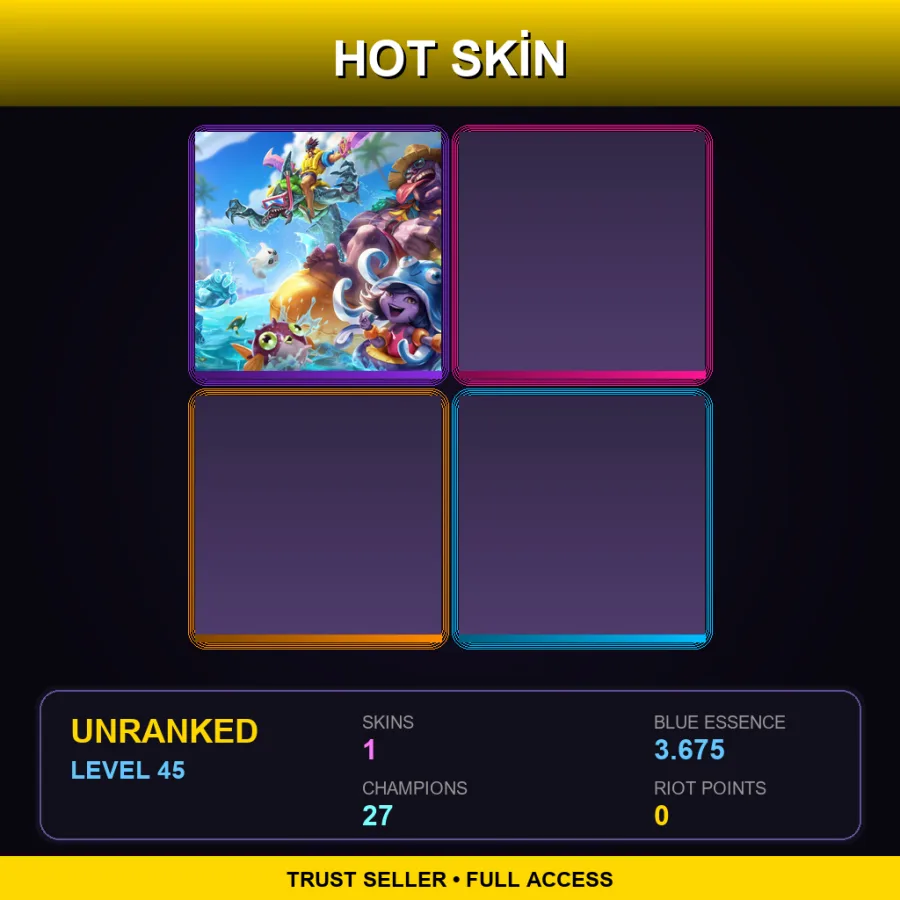 LAN | Lv45 | Unranked | 1 Skin | 27 Champ