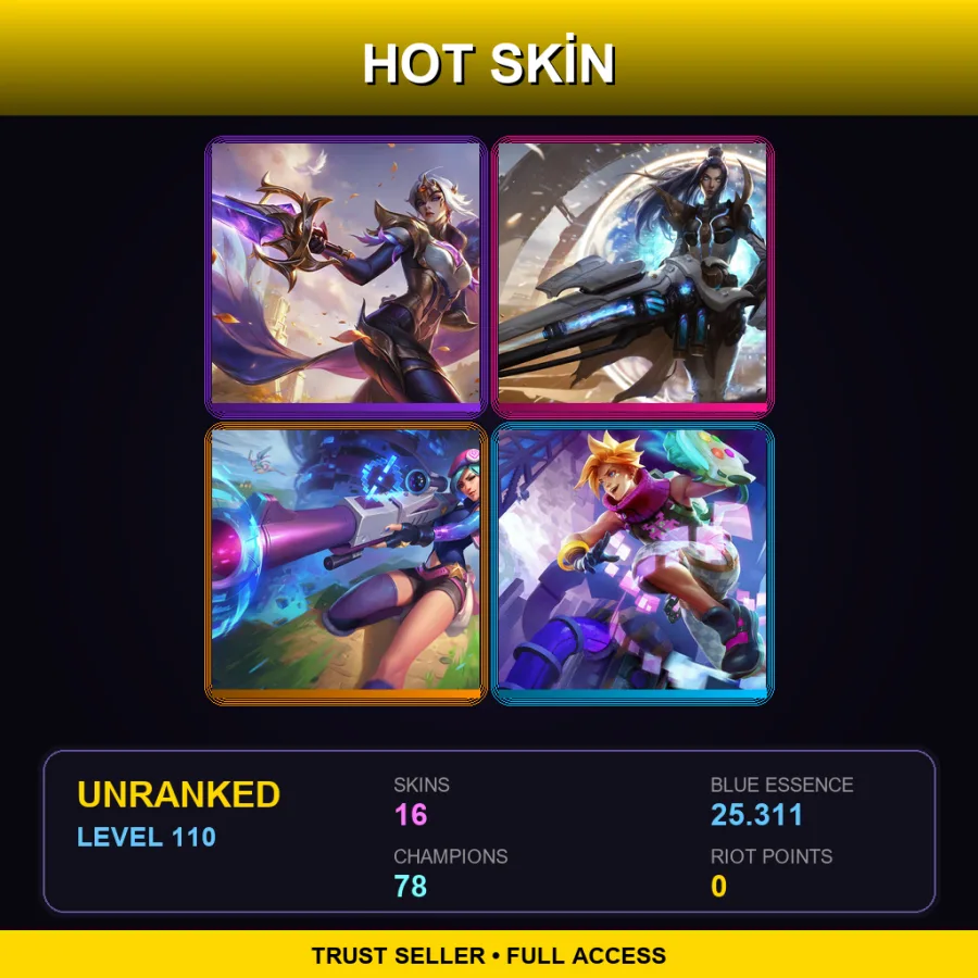 LAN | Lv110 | Unranked | 16 Skin | 78 Champ — Marauder Ashe