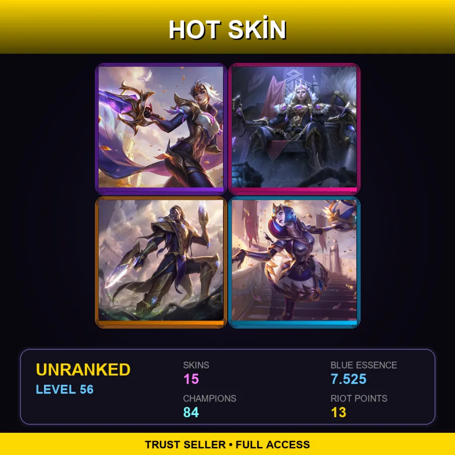EUW | Lv56 | Unranked | 15 Skin | 84 Champ