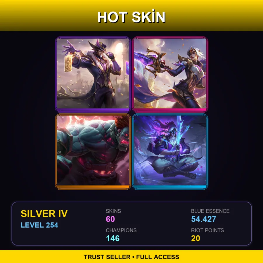 EUW | Lv254 | Silver IV | 60 Skin | 146 Champ