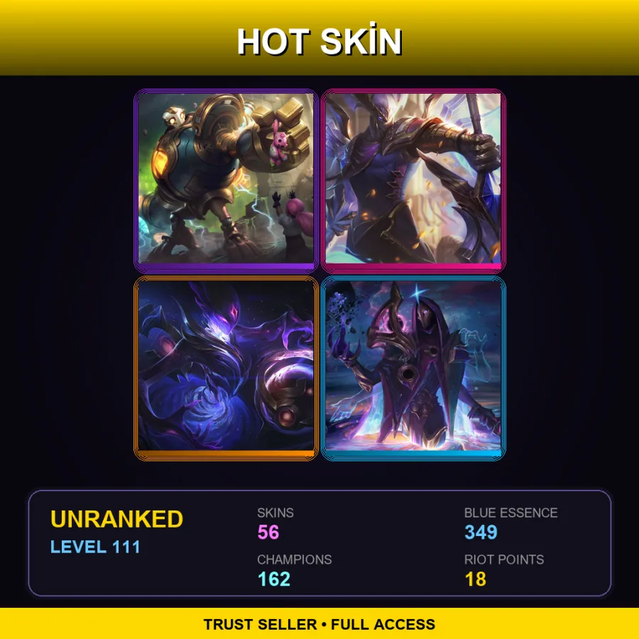 SG | Lv111 | Unranked | 56 Skin | 162 Champ