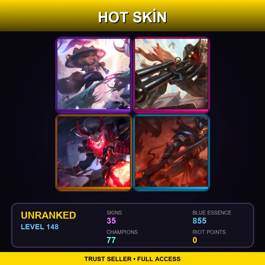 TR | Lv148 | Unranked | 35 Skin | 77 Champ
