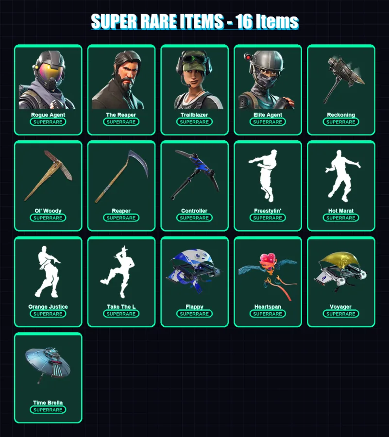 [PC/XBOX/PSN] | Rogue Agent | The Reaper | Trailblazer | Elite Agent | Lynx | 118 skin | 122 pickaxe | 114 emote | 124 glider | Lv1669 — Fortnite account