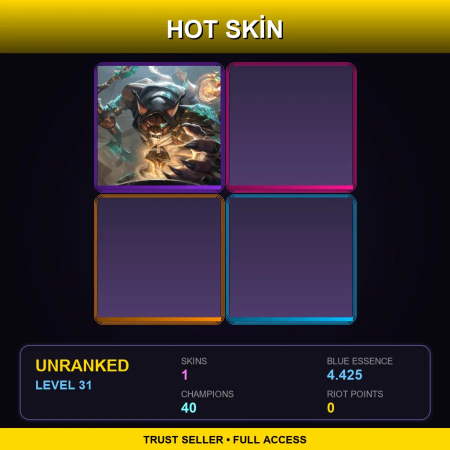 EUNE | Lv31 | Unranked | 1 Skin | 40 Champ — LoL account