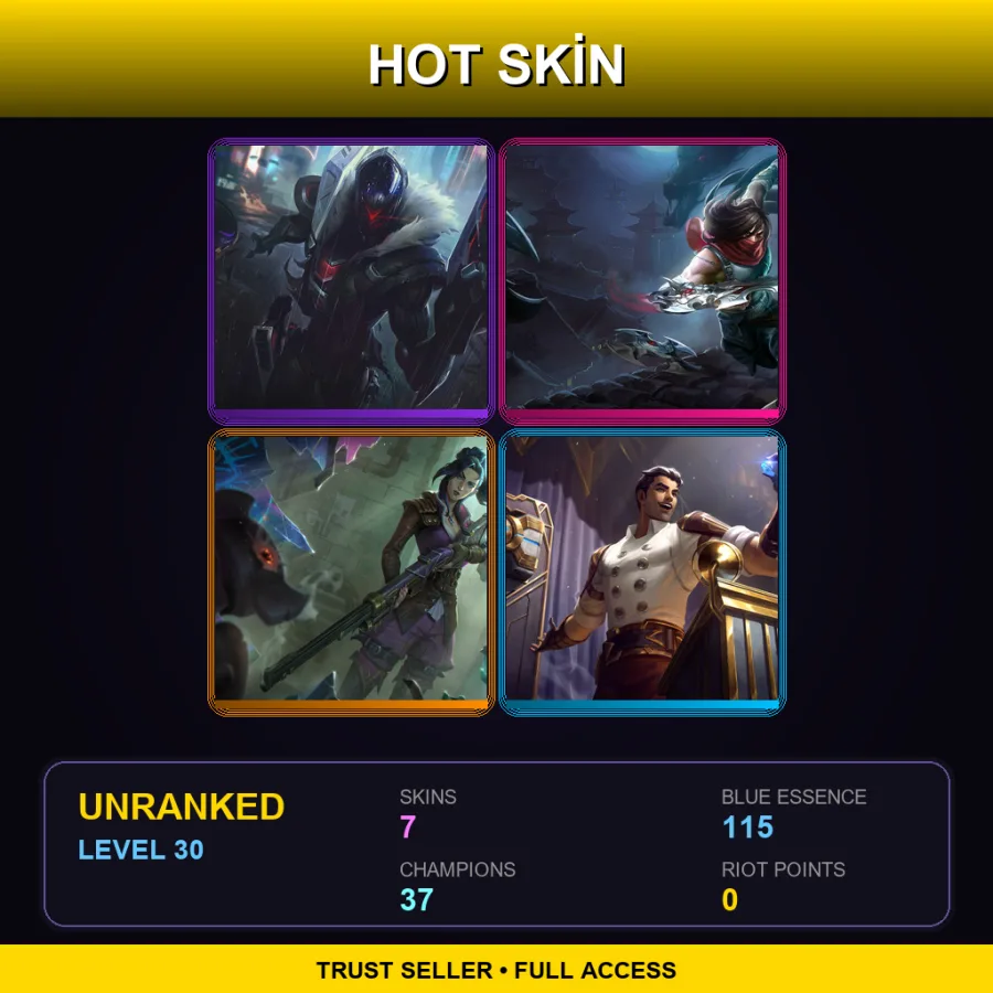 NA | Lv30 | Unranked | 7 Skin | 37 Champ