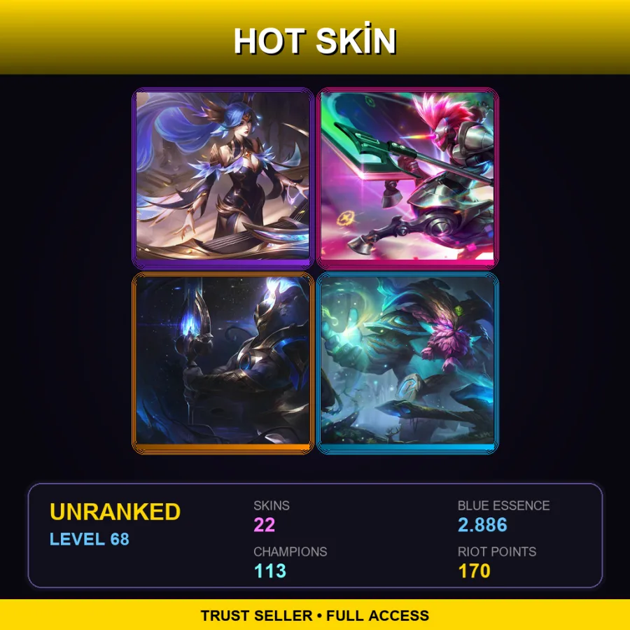VN | Lv68 | Unranked | 22 Skin | 113 Champ