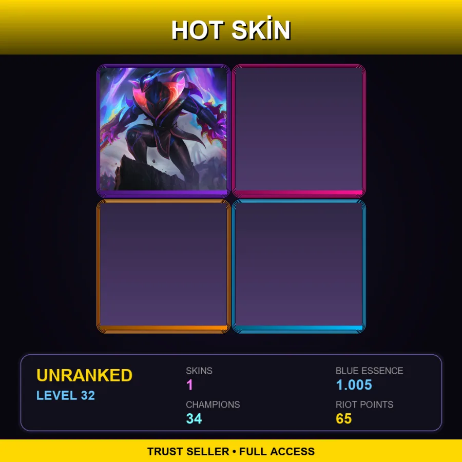 TR | Lv32 | Unranked | 1 Skin | 34 Champ