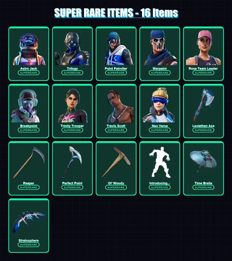 [PC/XBOX] | Astro Jack | Trilogy | Point Patroller | Warpaint | Rose Team Leader | 152 skin | 132 pickaxe | 116 emote | 98 glider | Lv1519