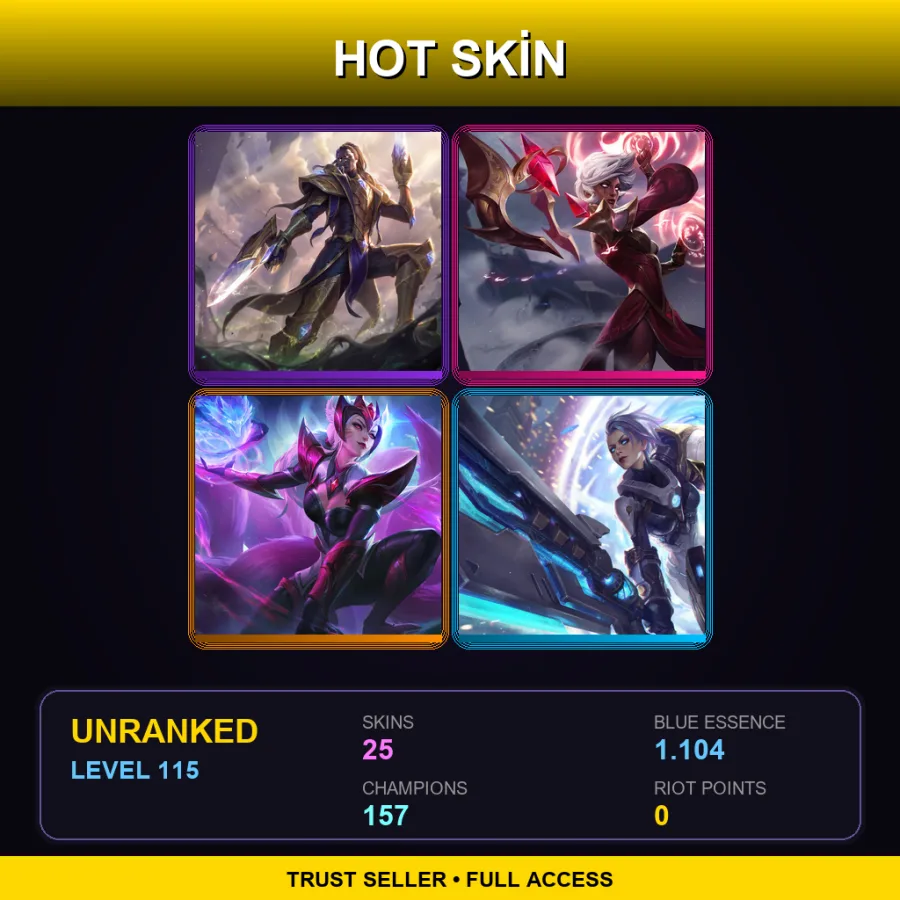 VN | Lv115 | Unranked | 25 Skin | 157 Champ
