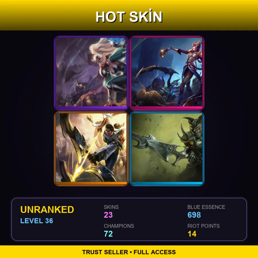 EUW | Lv36 | Unranked | 23 Skin | 72 Champ