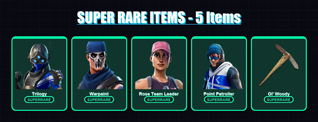[PS4/PS5/XBOX/PC] | Trilogy | Warpaint | Rose Team Leader | Point Patroller | Mandalorian | 32 skin | 40 pickaxe | 37 emote | 42 glider | Lv568