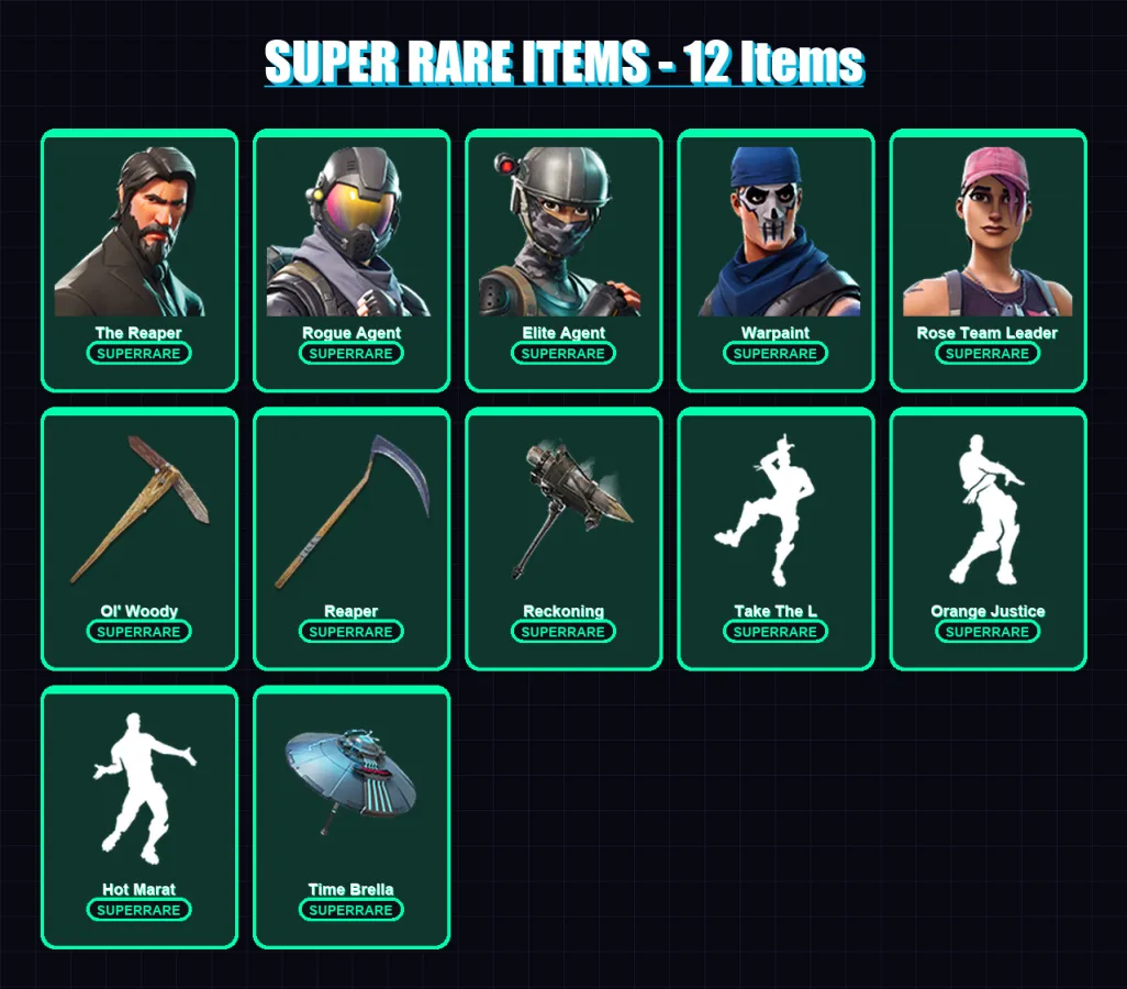 [PC/PSN] | The Reaper | Rogue Agent | Elite Agent | Warpaint | Rose Team Leader | 140 skin | 149 pickaxe | 161 emote | 125 glider | Lv1909 — Fortnite account