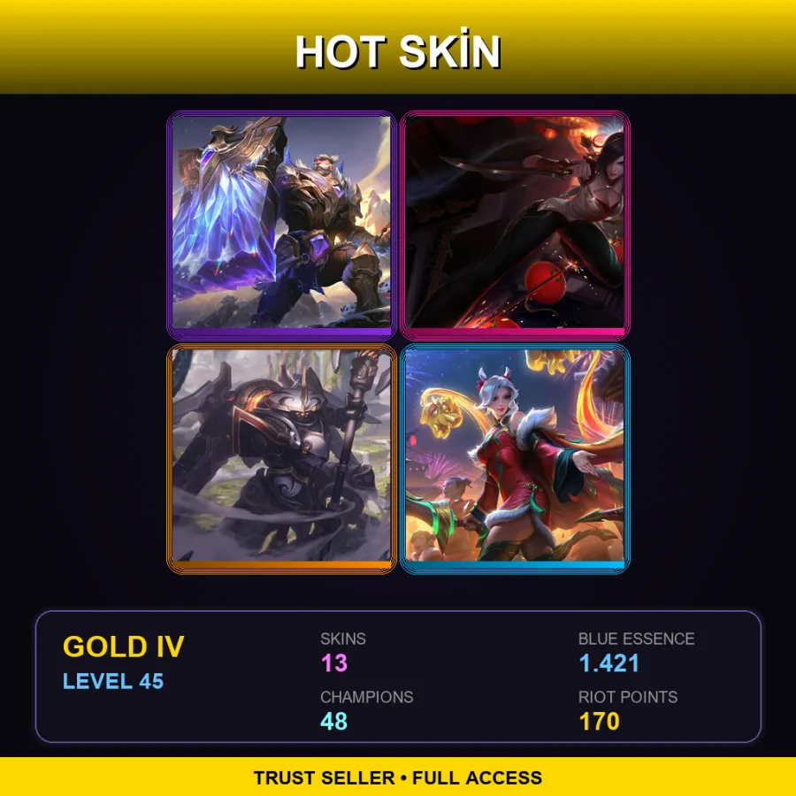 LAN | Lv45 | Gold IV | 13 Skin | 48 Champ