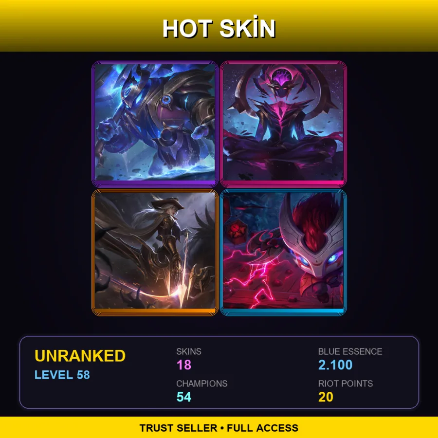 EUW | Lv58 | Unranked | 18 Skin | 54 Champ — Goalkeeper Blitzcrank
