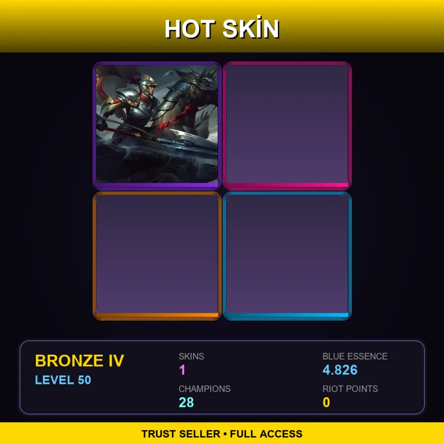 EUW | Lv50 | Bronze IV | 1 Skin | 28 Champ
