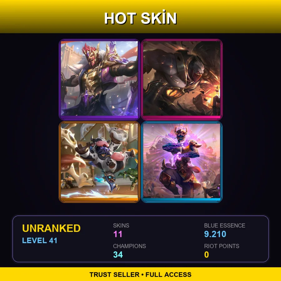 NA | Lv41 | Unranked | 11 Skin | 34 Champ