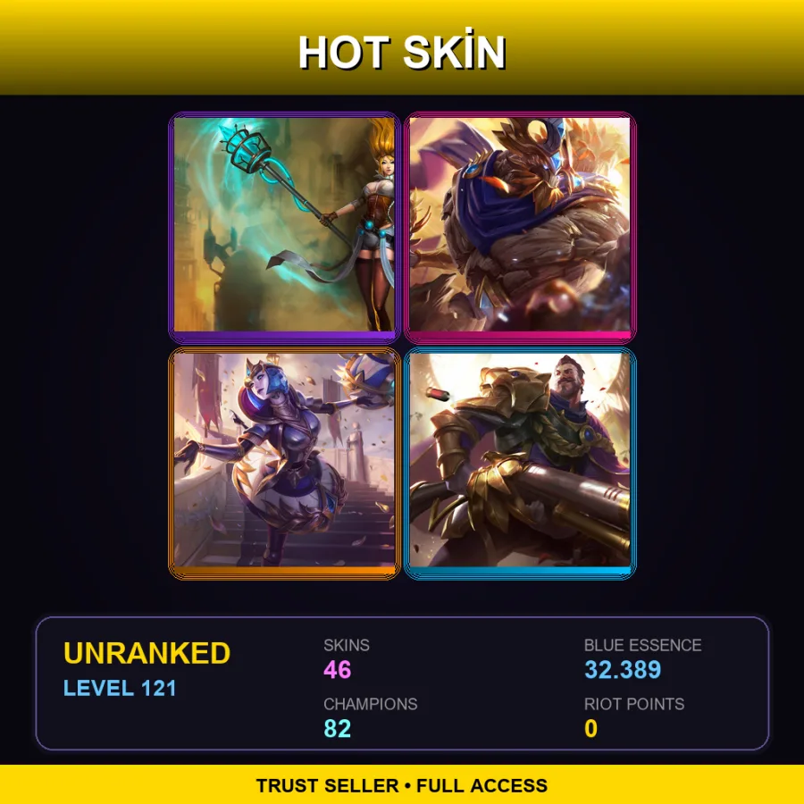 VN | Lv121 | Unranked | 46 Skin | 82 Champ — LoL account