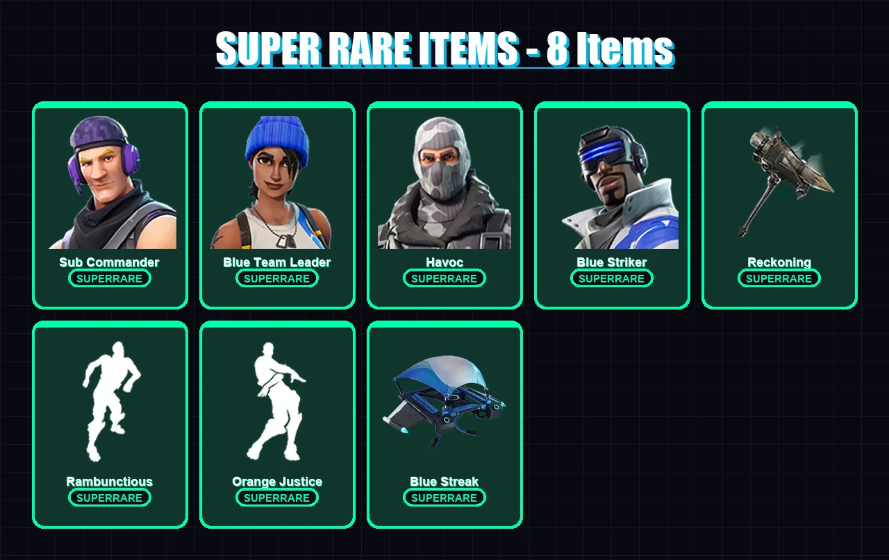 [PS4/PS5/XBOX/PC] | Sub Commander | Blue Team Leader | Havoc | Blue Striker | Red Knight | 29 skin | 20 pickaxe | 24 emote | 19 glider | Lv259