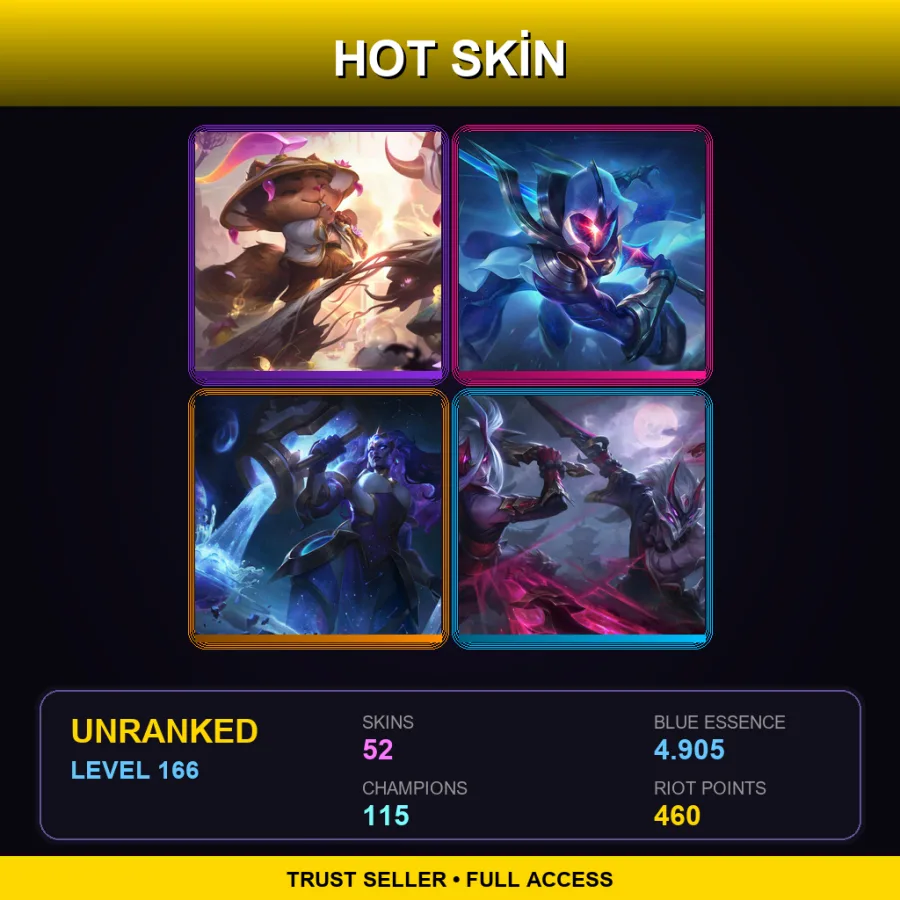 LAN | Lv166 | Unranked | 52 Skin | 115 Champ