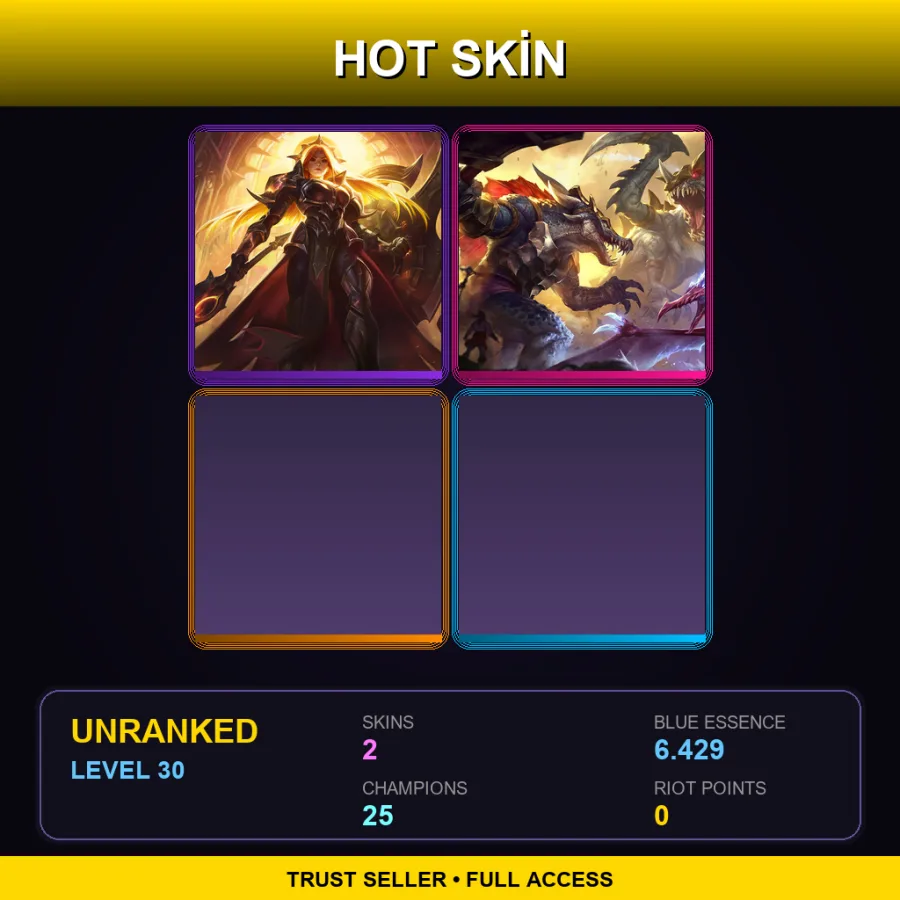 EUW | Lv30 | Unranked | 2 Skin | 25 Champ