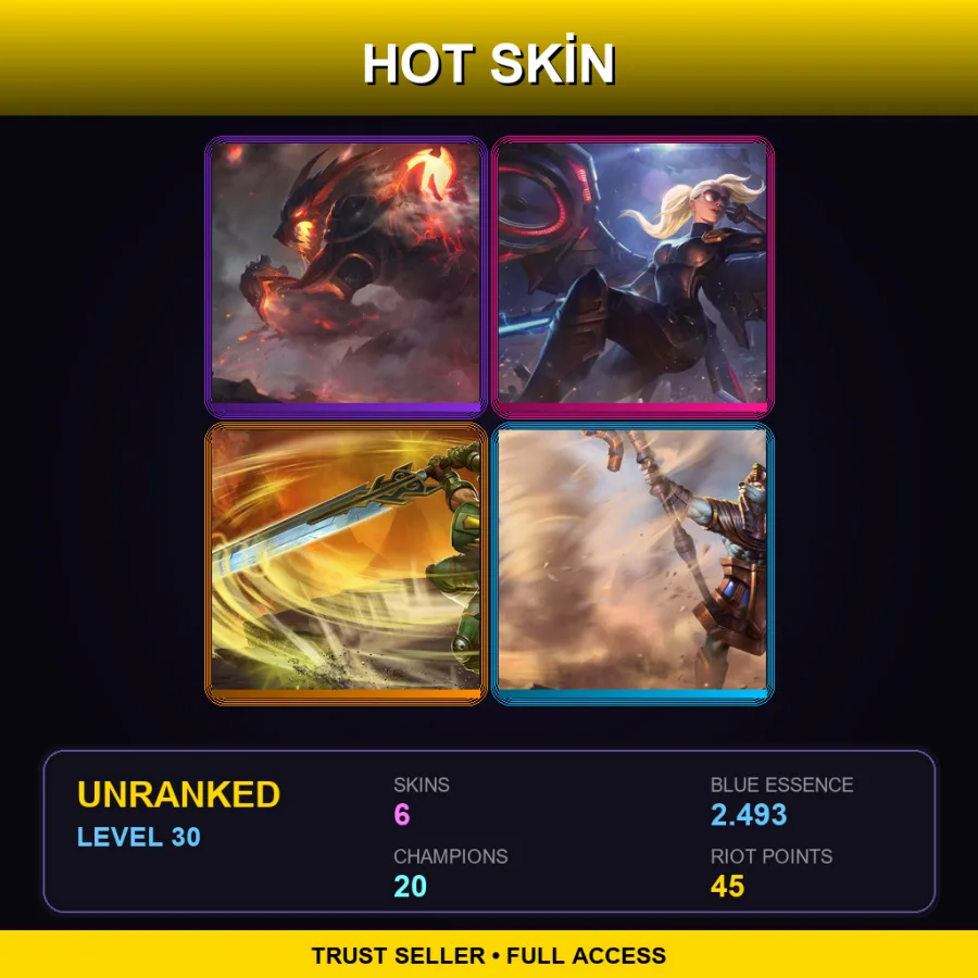 LAN | Lv30 | Unranked | 6 Skin | 20 Champ