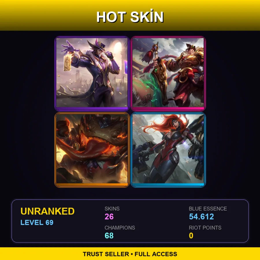 EUNE | Lv69 | Unranked | 26 Skin | 68 Champ — Executioner Mundo