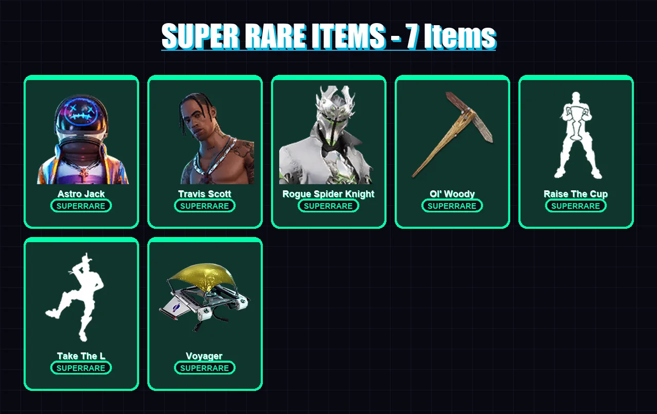 [PC/XBOX/PSN] | Astro Jack | Travis Scott | Rogue Spider Knight | Sorana | Molten Valkyrie | 91 skin | 70 pickaxe | 101 emote | 63 glider | Lv1040 — Fortnite account