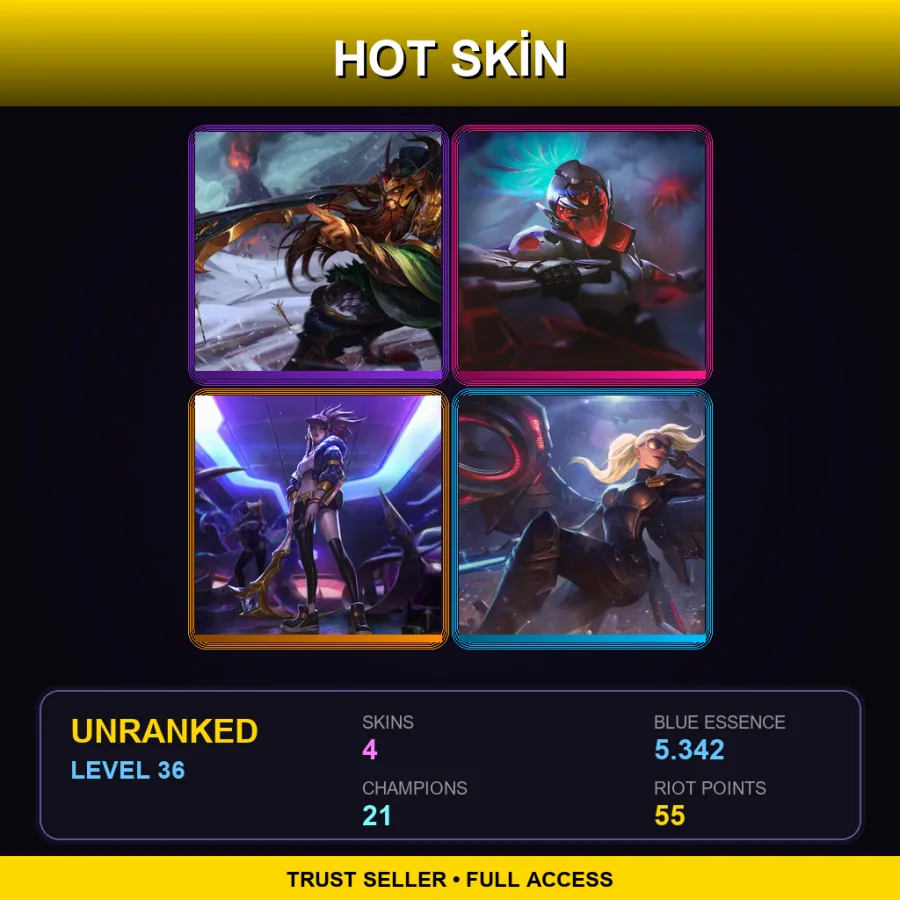 BR | Lv36 | Unranked | 4 Skin | 21 Champ