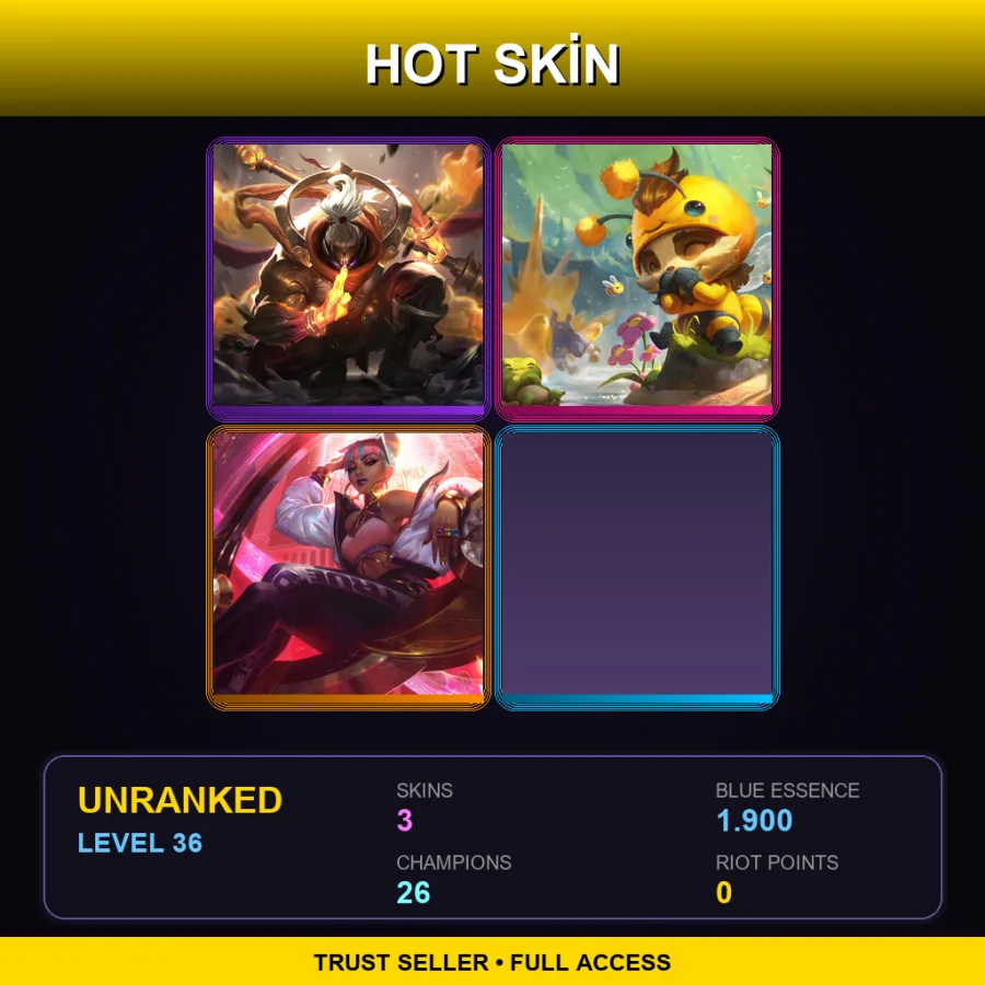 LAN | Lv36 | Unranked | 3 Skin | 26 Champ