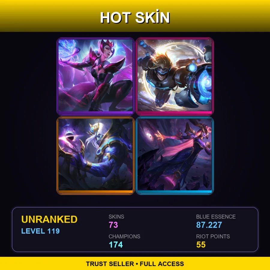 VN | Lv119 | Unranked | 73 Skin | 174 Champ