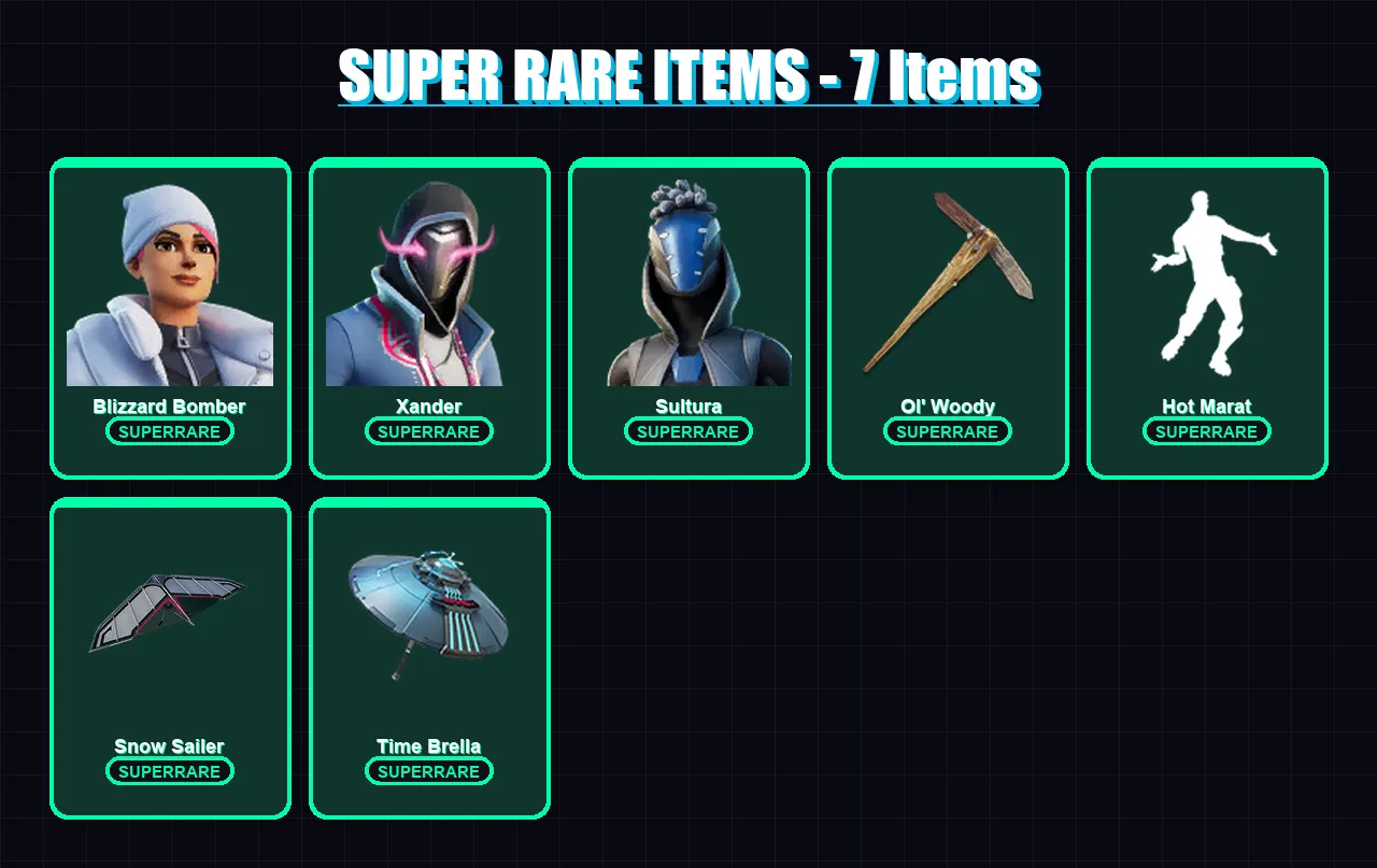 [PC] | Blizzard Bomber | Xander | Sultura | The Origin | Era | 135 skin | 181 pickaxe | 135 emote | 145 glider | Lv1938