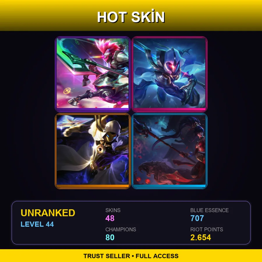 LAS | Lv44 | Unranked | 48 Skin | 80 Champ