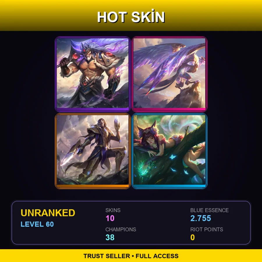 TR | Lv60 | Unranked | 10 Skin | 38 Champ