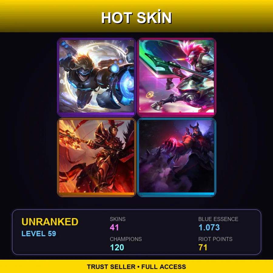 EUW | Lv59 | Unranked | 41 Skin | 120 Champ