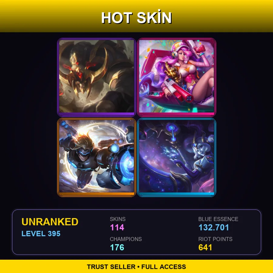 BR | Lv395 | Unranked | 114 Skin | 176 Champ