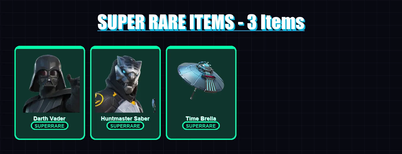 [PS4/PS5/PC] | Darth Vader | Huntmaster Saber | Twyn | Joltara | Malik | 75 skin | 92 pickaxe | 108 emote | 75 glider | Lv1985