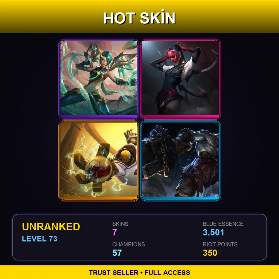 EUW | Lv73 | Unranked | 7 Skin | 57 Champ