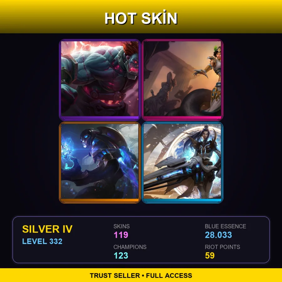 LAN | Lv332 | Silver IV | 119 Skin | 123 Champ