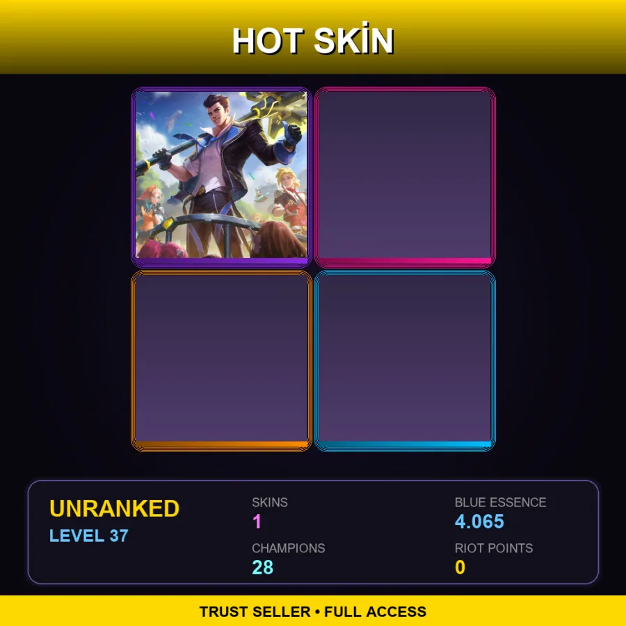 RU | Lv37 | Unranked | 1 Skin | 28 Champ