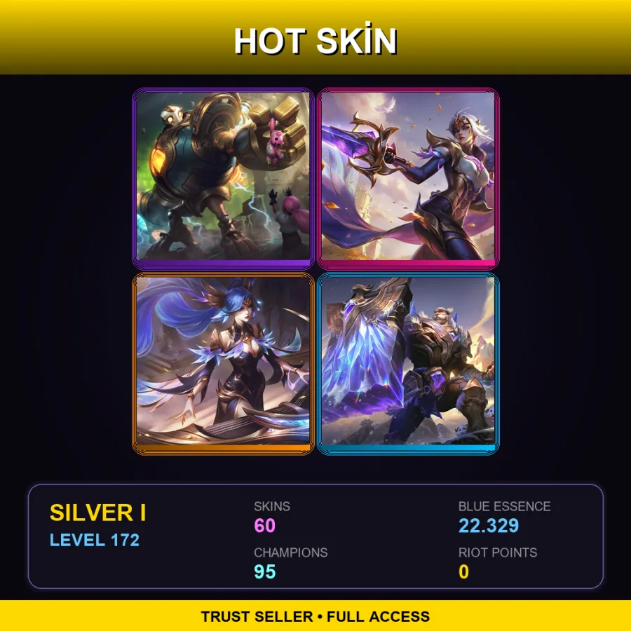 EUNE | Lv172 | Silver I | 60 Skin | 95 Champ — Star Guardian Jinx