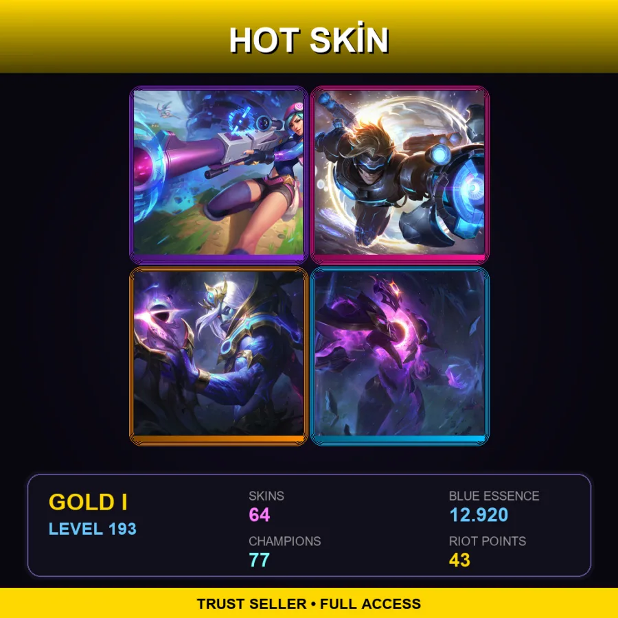 ME | Lv193 | Gold I | 64 Skin | 77 Champ