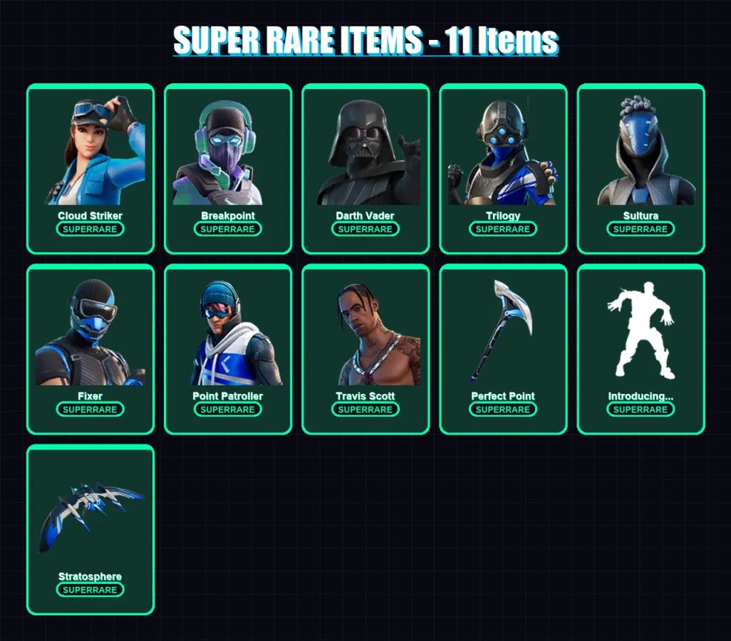 [PC/XBOX/PSN] | Cloud Striker | Breakpoint | Darth Vader | Trilogy | Sultura | 135 skin | 157 pickaxe | 148 emote | 129 glider | Lv2608