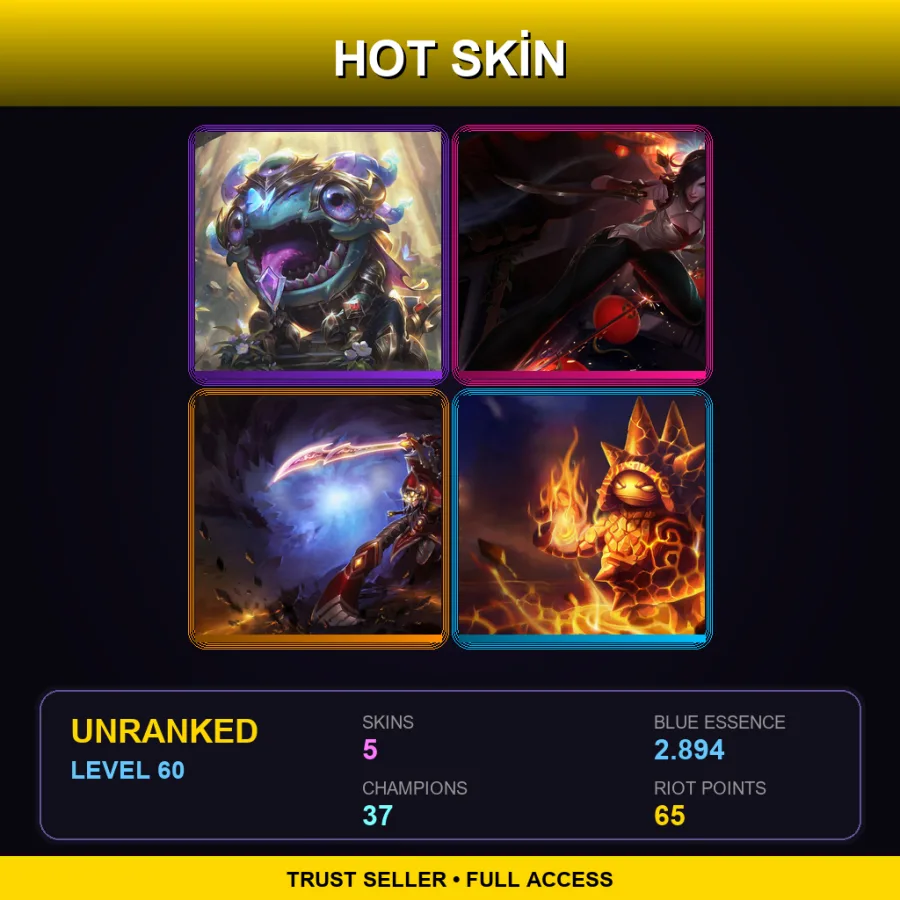 TR | Lv60 | Unranked | 5 Skin | 37 Champ