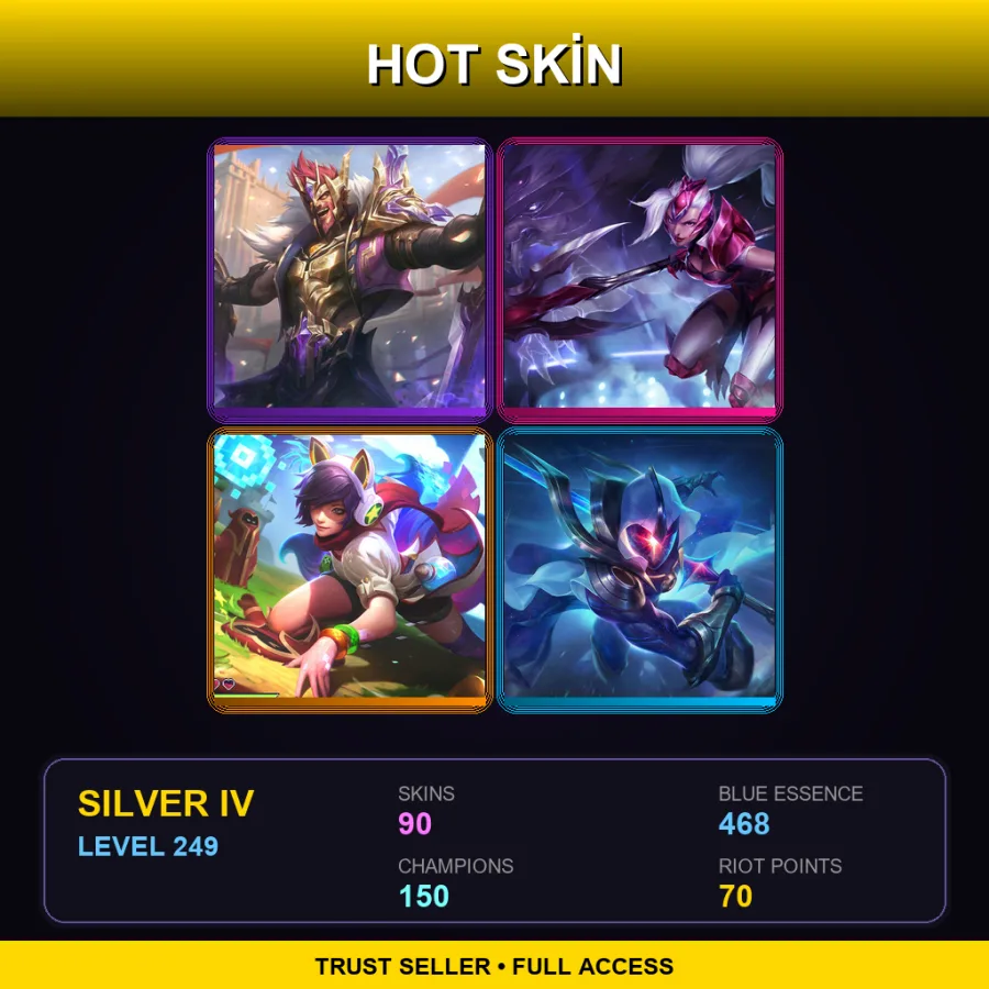 LAS | Lv249 | Silver IV | 90 Skin | 150 Champ