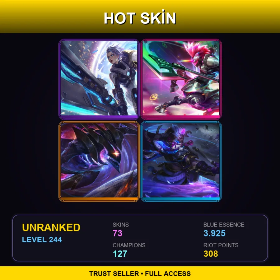 LAS | Lv244 | Unranked | 73 Skin | 127 Champ — Enchanted Galio