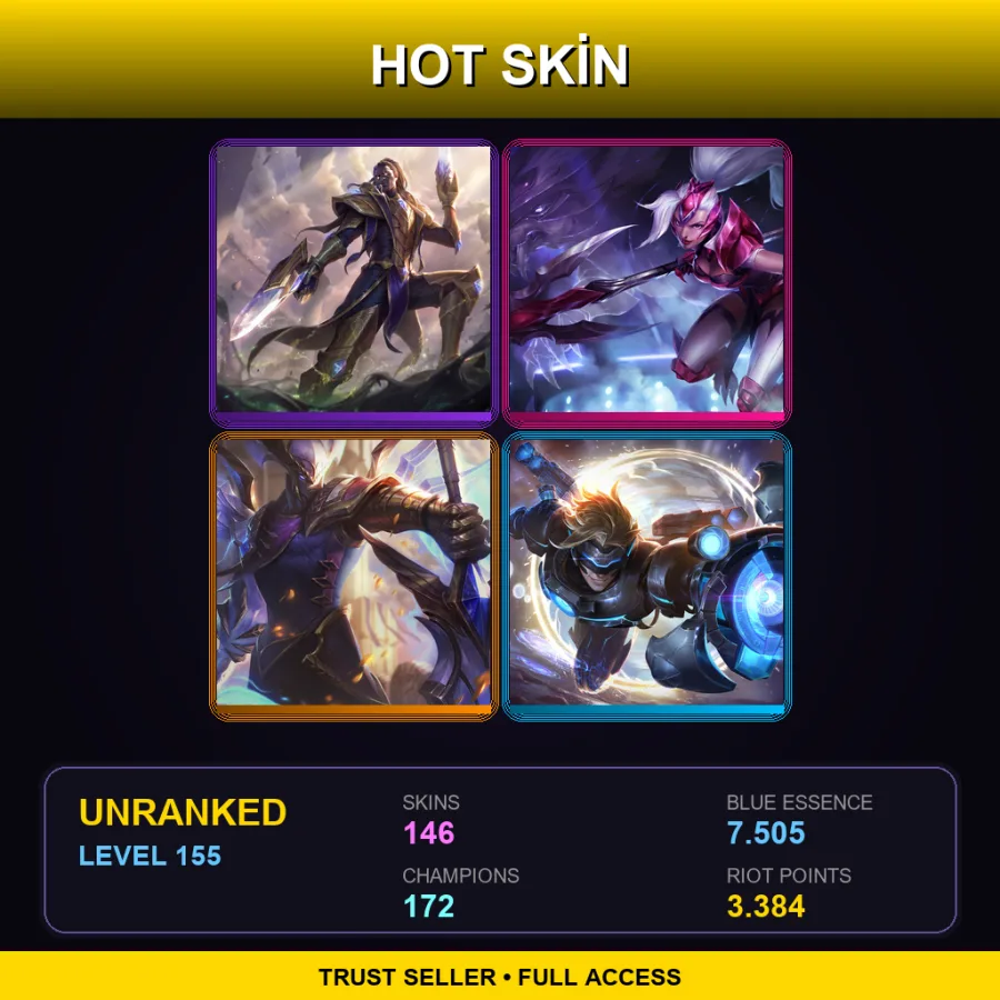VN | Lv155 | Unranked | 146 Skin | 172 Champ