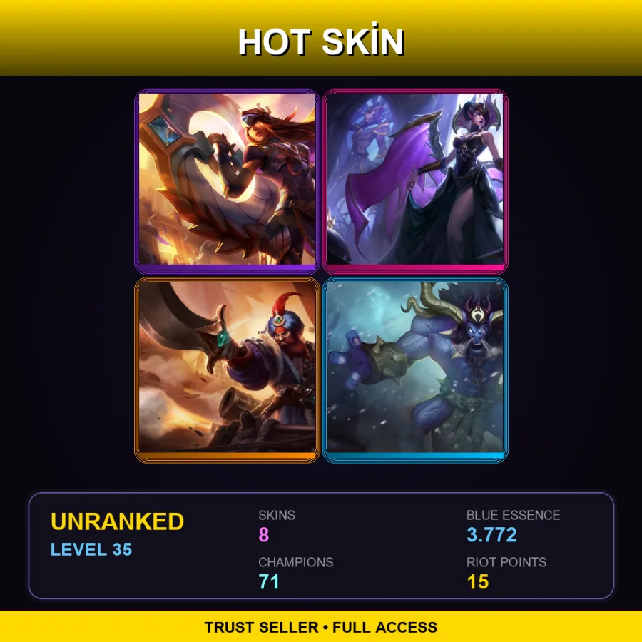 EUNE | Lv35 | Unranked | 8 Skin | 71 Champ