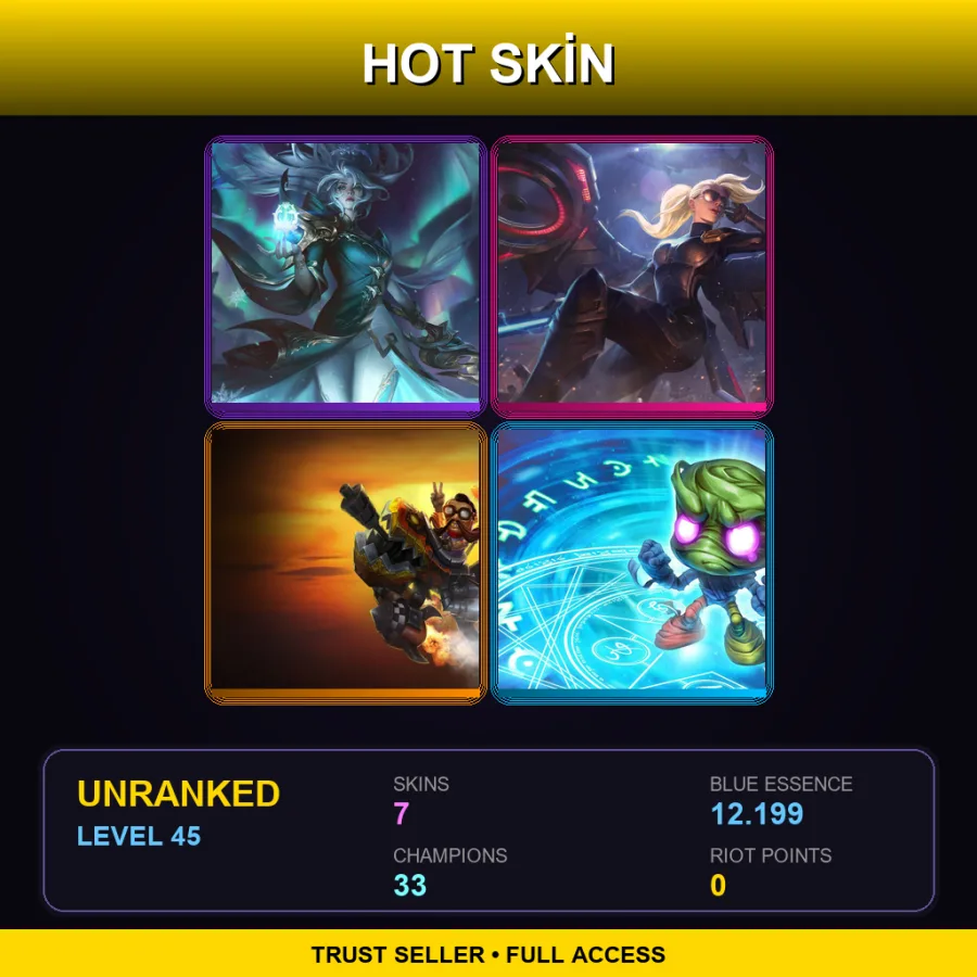 EUNE | Lv45 | Unranked | 7 Skin | 33 Champ