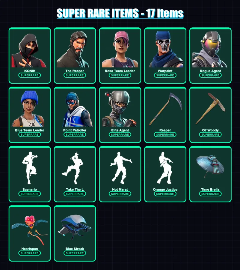[PC/XBOX/PSN] | IKONIK | The Reaper | Omega | Rose Team Leader | Warpaint | 90 skin | 99 pickaxe | 97 emote | 95 glider | Lv1818 — Fortnite account